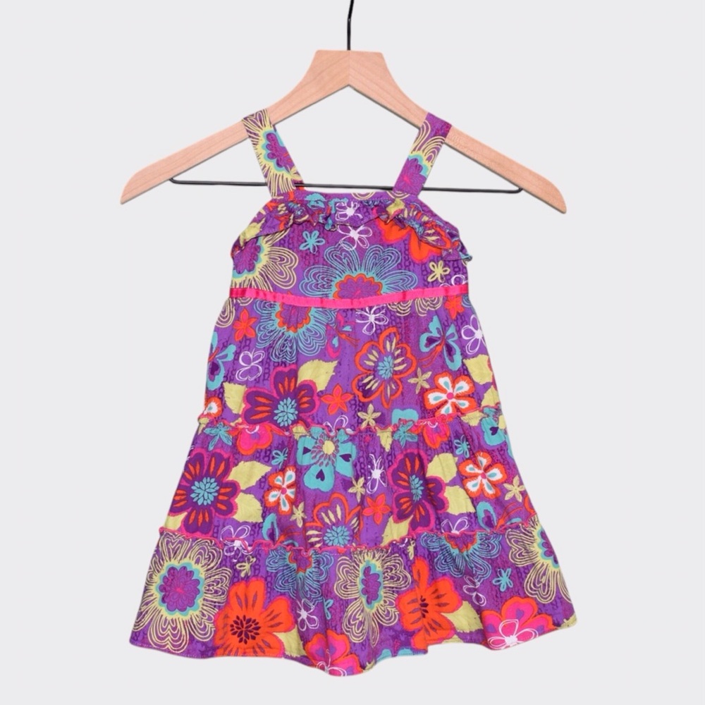Youngland Toddler Floral Print Tiered A Line Sundress‎